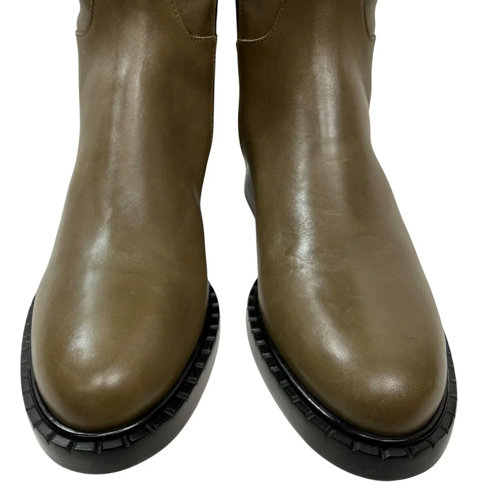 Reformation Nancy Tall‎ Knee Riding Boot NEW Women's 9 Olive Green Calf Leather